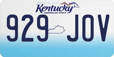 KY license plate 929JOV