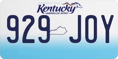 KY license plate 929JOY