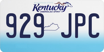 KY license plate 929JPC