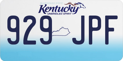 KY license plate 929JPF
