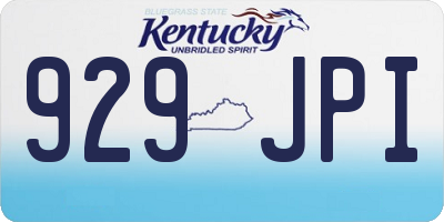 KY license plate 929JPI