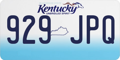 KY license plate 929JPQ