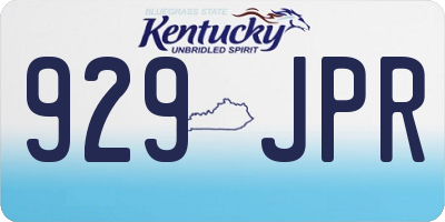KY license plate 929JPR
