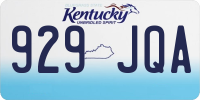 KY license plate 929JQA