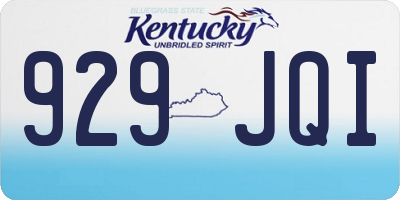 KY license plate 929JQI