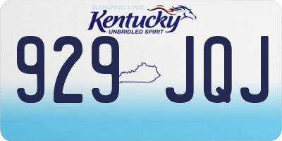 KY license plate 929JQJ