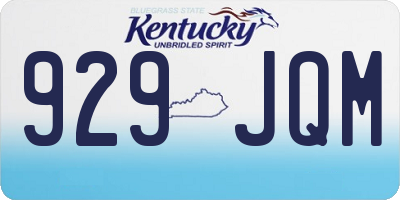 KY license plate 929JQM