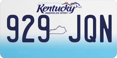 KY license plate 929JQN