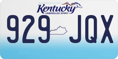 KY license plate 929JQX