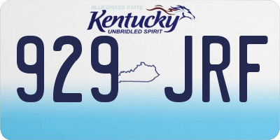 KY license plate 929JRF