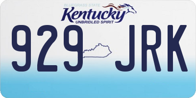 KY license plate 929JRK