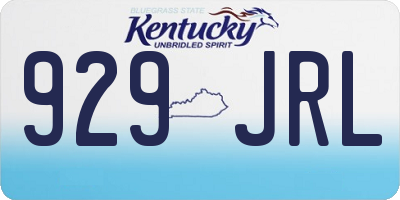 KY license plate 929JRL