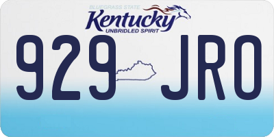 KY license plate 929JRO