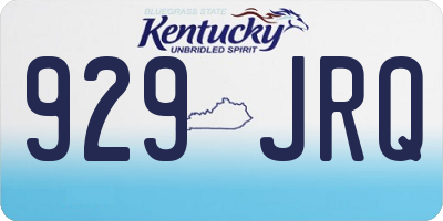 KY license plate 929JRQ