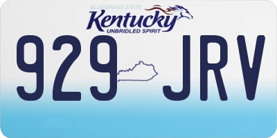 KY license plate 929JRV