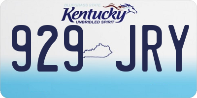 KY license plate 929JRY