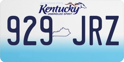 KY license plate 929JRZ