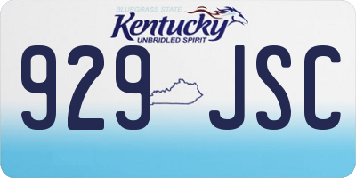 KY license plate 929JSC