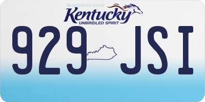 KY license plate 929JSI