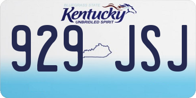 KY license plate 929JSJ