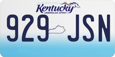 KY license plate 929JSN