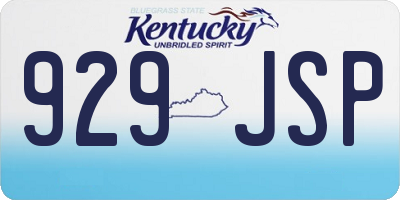 KY license plate 929JSP