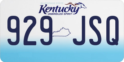 KY license plate 929JSQ