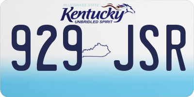 KY license plate 929JSR