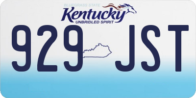 KY license plate 929JST