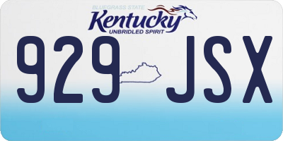 KY license plate 929JSX