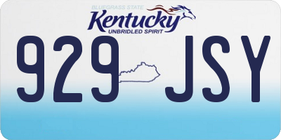 KY license plate 929JSY