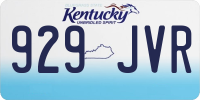 KY license plate 929JVR