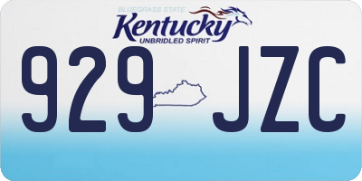 KY license plate 929JZC