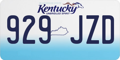 KY license plate 929JZD