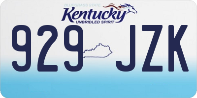 KY license plate 929JZK