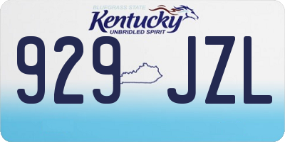 KY license plate 929JZL