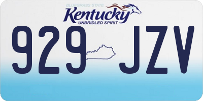KY license plate 929JZV