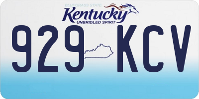 KY license plate 929KCV