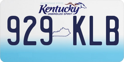 KY license plate 929KLB