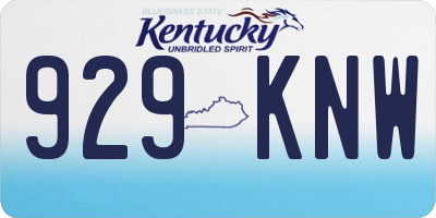 KY license plate 929KNW