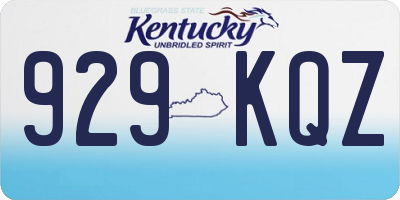 KY license plate 929KQZ