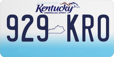 KY license plate 929KRO