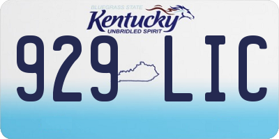 KY license plate 929LIC