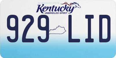 KY license plate 929LID