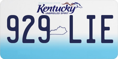 KY license plate 929LIE