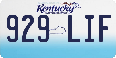 KY license plate 929LIF