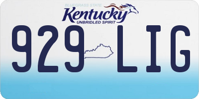KY license plate 929LIG