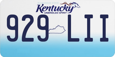 KY license plate 929LII