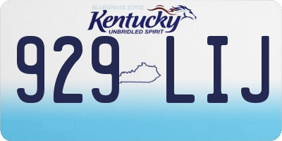 KY license plate 929LIJ