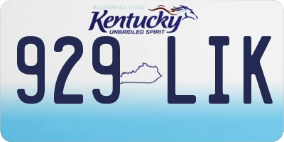 KY license plate 929LIK